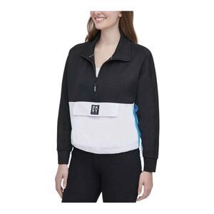DKNY Sport Women’s Long Sleeve Colorblock 1/2 Zip Pullover Sweatshirt Medium